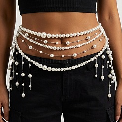Sommerlicher Strand-Taillenschmuck aus Legierung mit Imitationsperlen&nbsp;WG13900-01