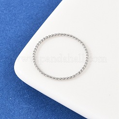 女性用304ステンレススチール指輪  ツイストリング  ステンレス鋼色  1mm  内径：17.8mm&nbsp;RJEW-K301-08B-P