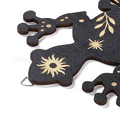 Ripiano espositore in cristallo nero sospeso in legno&nbsp;ODIS-G015-01B