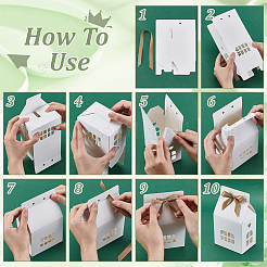 Подарочные коробки из бумаги в форме домика&nbsp;CON-WH0001-43B-01