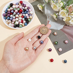 120 шт. 12-х цветные пластиковые пуговицы с тремя отверстиями под искусственный жемчуг BUTT-WR0001-16