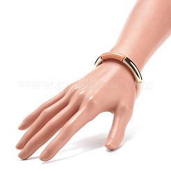 Bracelet extensible perlé tube incurvé acrylique pour femme&nbsp;BJEW-JB08438-01