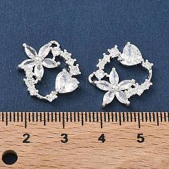 Латунные микропаве прозрачные подвески с фианитом&nbsp;KK-C168-06S