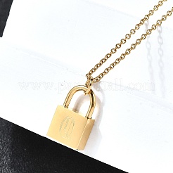 Collane con ciondolo a catena rolo in acciaio inossidabile 304&nbsp;NJEW-S444-01G-17