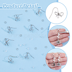 Ganchos para pendientes de latón con forma de lazo&nbsp;KK-HS0001-78P