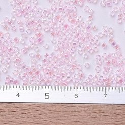 MIYUKIデリカビーズ  シリンダー  日本製シードビーズ  11/0  （db0071)ピンクの裏地クリスタルab  1.3x1.6mm  穴：0.8mm  約10000個/袋  50 G /袋&nbsp;SEED-X0054-DB0071
