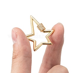 Латунь микропаве прозрачный кубический цирконий винт карабин брелоки&nbsp;X-ZIRC-L085-06G