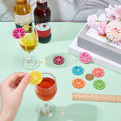 8 шт. оранжевые силиконовые подвески для бокалов вина&nbsp;AJEW-WH00471-02