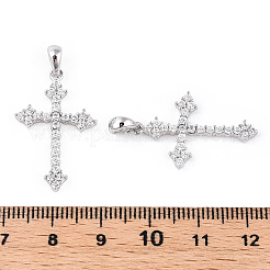 Подвески из чистого серебра 925 пробы с родиевым покрытием и прозрачным микропаве циркония STER-T007-31P