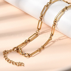 Set di gioielli con bracciale e collana a forma di graffetta in acciaio inossidabile 304&nbsp;SJEW-L199-21G