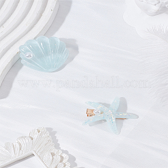 1 комплект пластиковых заколок для волос в виде крокодиловой кожи в виде морской звезды и ракушки&nbsp;PHAR-LP0001-09