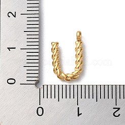 316サージカルステンレスペンダント＆チャーム  ゴールドカラー  U字  14x8.5x2mm  穴：2mm&nbsp;STAS-D031-01U
