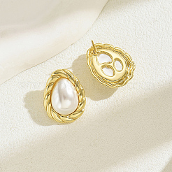 Модные серьги-гвоздики из нержавеющей стали 201 во французском стиле YF2123-2