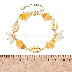 Charm-Armbänder mit natürlichen Süßwasserzuchtperlen&nbsp;BJEW-JB13767-02