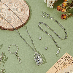 Ожерелье из латунной цепи с цепочкой из латунного кабеля&nbsp;SJEW-BC00001