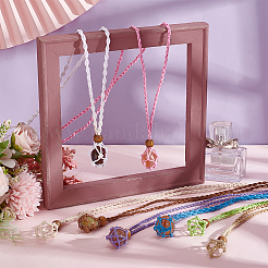 9 шт. 9-х цветные плетеные шнуры из хлопчатобумажной нити для изготовления ожерелий в технике макраме FIND-PH0010-47A