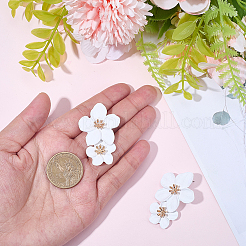 1 пара сережек-гвоздиков в форме цветка из сплава&nbsp;EJEW-SP0001-18