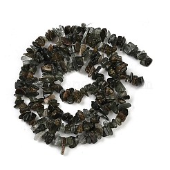 Нити бусин из натурального зеленого рутилированного кварца G-Q060-C03