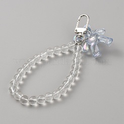 Ours en acrylique suspendu porte-clés porte-clés bracelet pendentif décoration&nbsp;HJEW-WH0068-15C