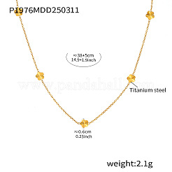 Halsketten aus Edelstahl 304 mit einblättriger Blütengliederkette für Damen&nbsp;WGFF43A-01