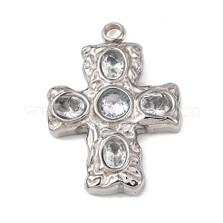 Подвески из нержавеющей стали 304 с микропаве из кубического циркония&nbsp;STAS-P421-02P