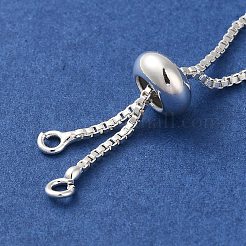 ラックメッキ調整可能な真鍮ベネチアンチェーンスライダーブレスレット作成  カニカン留めとシリコンビーズ付き  長持ちメッキ  カドミウムフリー＆鉛フリー  銀  6x0.1cm  穴：1.6mm&nbsp;LS-KK-M285-03S