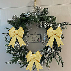 Weihnachts-PVC-Glitzerschleife&nbsp;AJEW-SP0003-72A-02