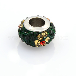 201 нержавеющая сталь полимерная глина класс а стразы европейские бусины&nbsp;CPDL-J012-M