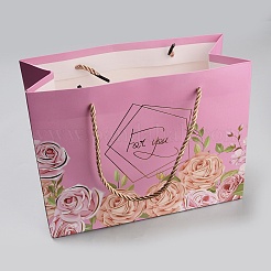 4шт 4 цвета бумажные сумки с цветочным принтом&nbsp;ABAG-WH0045-15