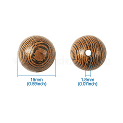 Perles en bois de wengé&nbsp;WOOD-TAC0003-08