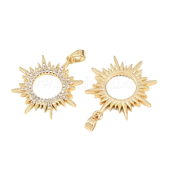 Латунные микропаве прозрачные подвески с фианитом&nbsp;KK-G552-02G-03