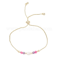 4 шт. 4-х стильный латунный браслет-слайдер с цепочкой-коробкой BJEW-JB12700