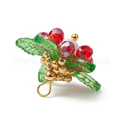 Стекло с круглыми ракушечными жемчужинами и акриловыми подвесками и латунными бусинами&nbsp;PALLOY-MZ00646-04