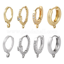 8 пара 8-х стильных латунных серег-колец EJEW-PJ0001-05