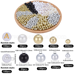 DIYラウンド＆レタービーズキット  ABSプラスチックビーズを含む  アクリルビーズ  ミックスカラー  4~8x4~8mm  穴：1.4~2.3mm  1800個/セット&nbsp;DIY-SP0006-70