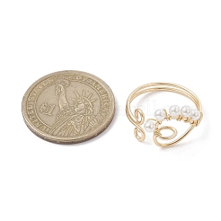 Открытое кольцо с натуральным культивированным пресноводным жемчугом RJEW-JR00634