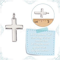 4 шт. 925 подвески-креста из стерлингового серебра с родиевым покрытием FIND-GO0002-62A