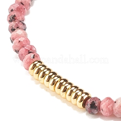 Натуральный малайзийский нефрит (окрашенный) браслет из бисера rondelle с латунью BJEW-JB07967