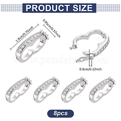 8 шт. застежки-крутилки из латуни с микропаве из прозрачного кубического циркония&nbsp;ZIRC-WR0001-04P