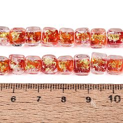 Perles à la main en verre de feuille brins&nbsp;FOIL-Q002-04I