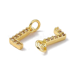 Véritable micro-pavé en laiton plaqué 18k or véritable breloques en zircone cubique transparente&nbsp;KK-E068-VB452-L