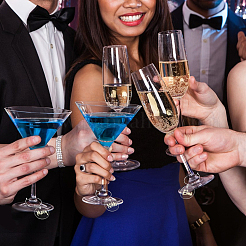 Плоские круглые прозрачные акриловые подвески для бокалов для вина AJEW-AB00109