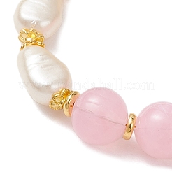 Браслеты из акриловых бусин с имитацией драгоценных камней и искусственного жемчуга ABS для женщин BJEW-JB12157-03