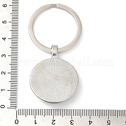 ハーフラウンド/ドーム合金&ガラスペンダントキーホルダー  スプリットキーリング付き  看護師の模様  ホワイト  6cm&nbsp;KEYC-D020-01P-01