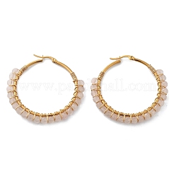 Orecchini a cerchio con perline&nbsp;X-EJEW-JE03830-03