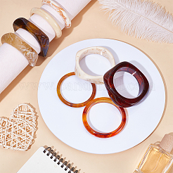 8 шт. 8 стильных браслета из акрила и смолы для женщин&nbsp;BJEW-UN0001-94