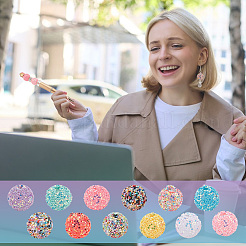 24шт 12 цвета непрозрачные акриловые бусины&nbsp;MACR-PH0001-77