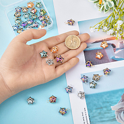 40 шт. 2-х цветные подвески из гальванического стекла с проволочной обмоткой&nbsp;FIND-FH0005-50