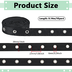 10 ярд полиэстеровых атласных лент с узором «елочка» и кольцами-люверсами OCOR-PH0005-36B-02