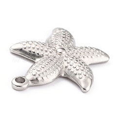 変色しない304ステンレススチールペンダント  ヒトデ  ステンレス鋼色  30x26x4.5mm  穴：2.3mm&nbsp;STAS-O145-19B-P